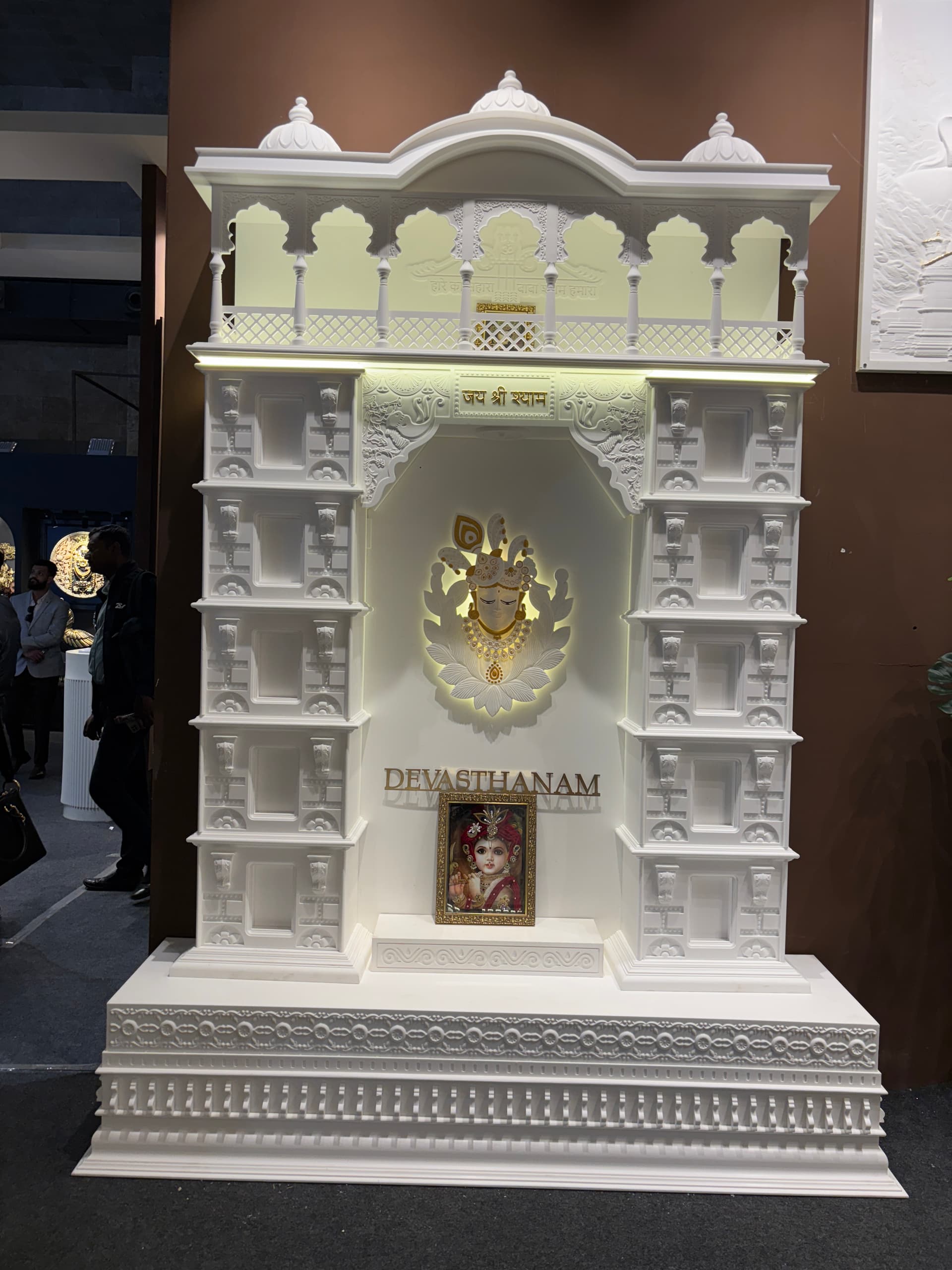 Ornate Corian Mandir detail